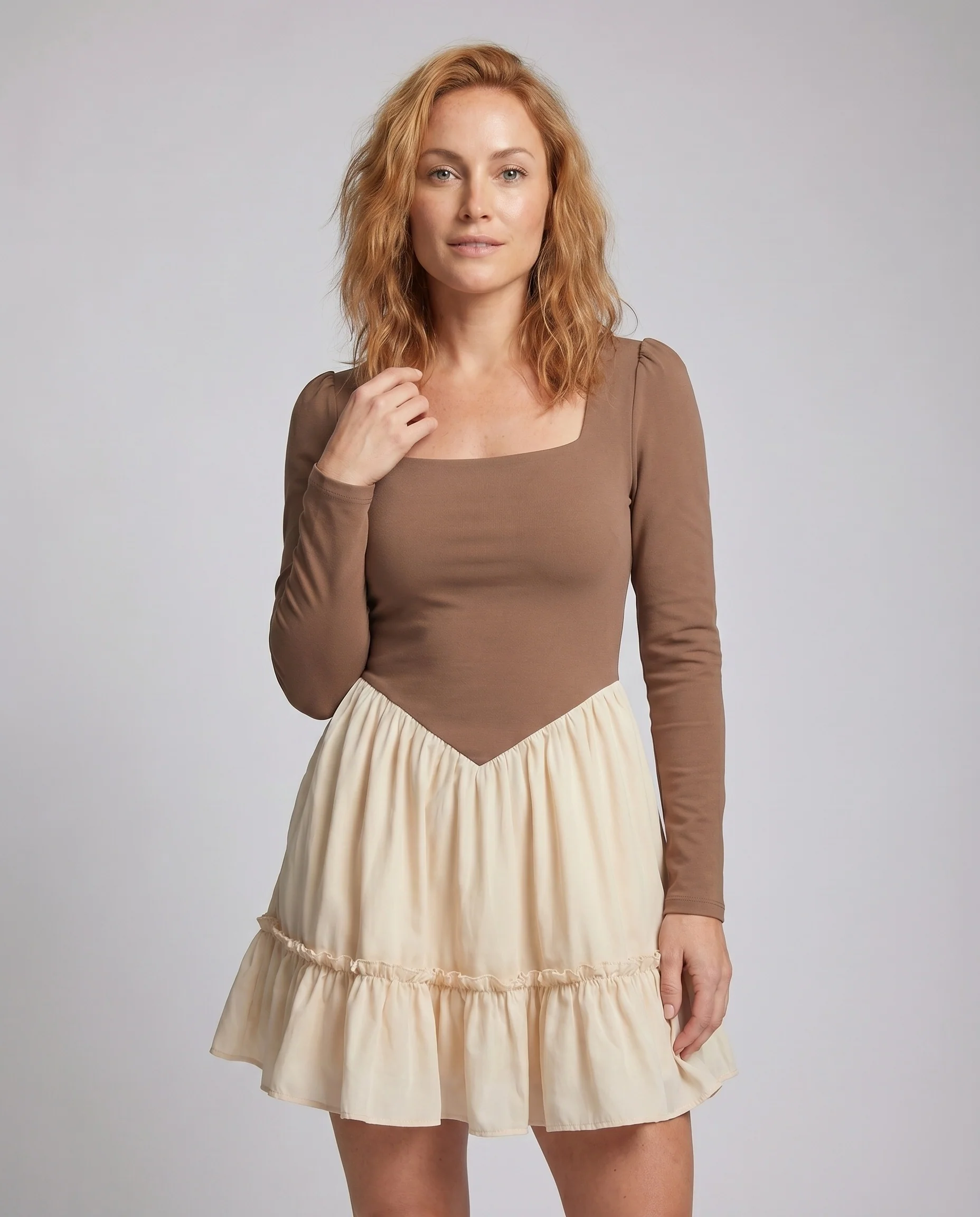 Damen luftiges und elegantes Kleid mit voluminösem Rock R&B - Image 2