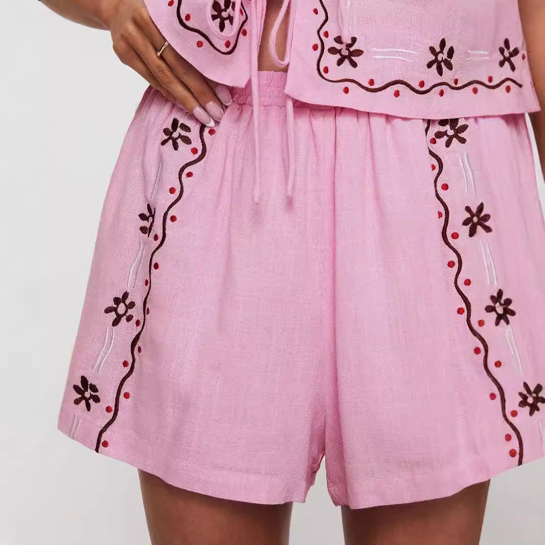 Damen luftiges Zweiteiler-Set mit floraler Stickerei R&B - Image 5