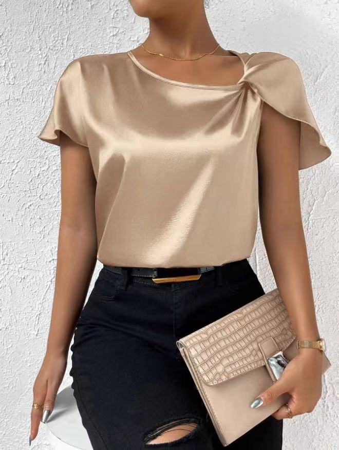 Damen Luxuriöses Oberteil mit asymmetrischem Ärmeldesign R&B - Image 8
