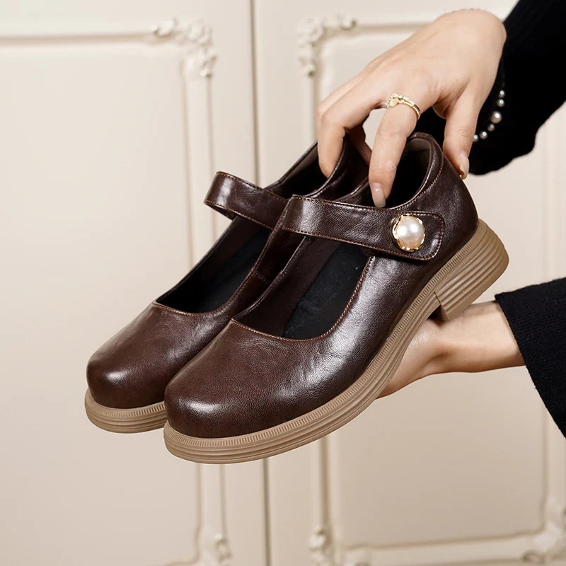 Damen Mary Jane Ballerinas mit dekorativem Riemen und bequemer Sohle R&B