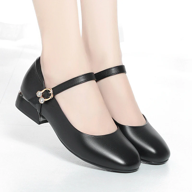 Damen Mary Jane Ballerinas mit elegantem Riemchen und modischem Strassdetail R&B - Image 2