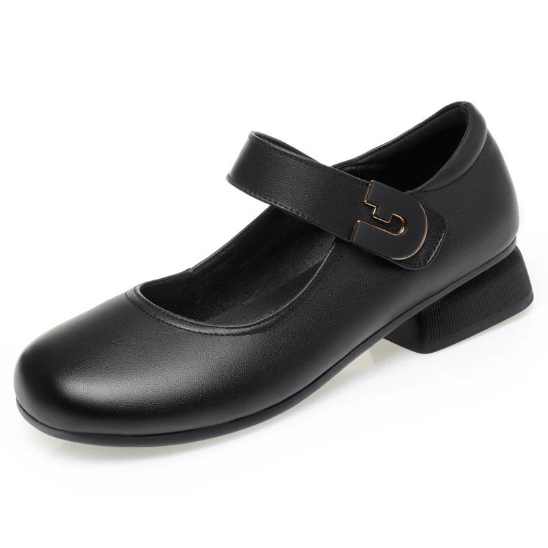 Damen Mary Jane Ballerinas mit elegantem Riemen und komfortablem Blockabsatz R&B - Image 5