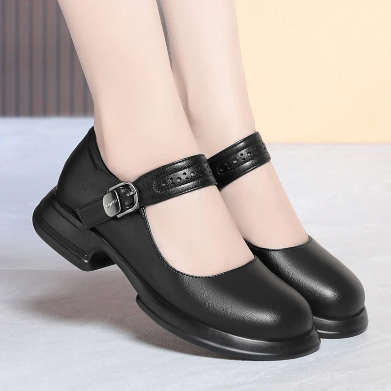 Damen Mary Jane Ballerinas mit verstellbarem Riemen und komfortablem Fußbett R&B - Image 2
