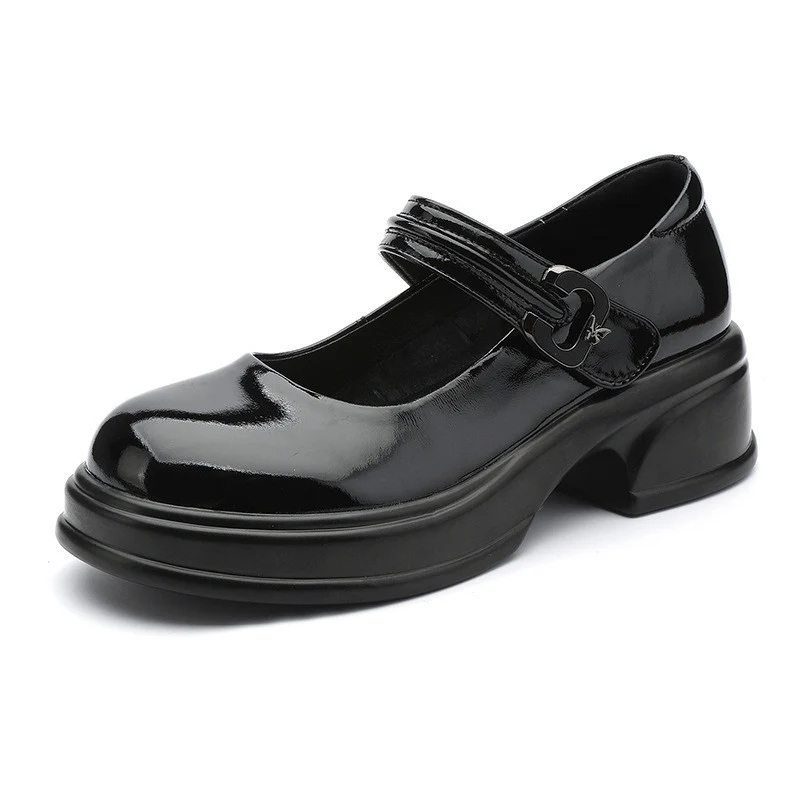 Damen Mary Jane Schuhe mit modischem Schnallenakzent und komfortablem Blockabsatz R&B - Image 5