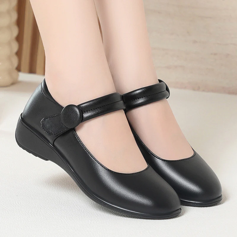 Damen Mary Jane Schuhe mit verstellbarem Riemen und bequemem Blockabsatz R&B - Image 3