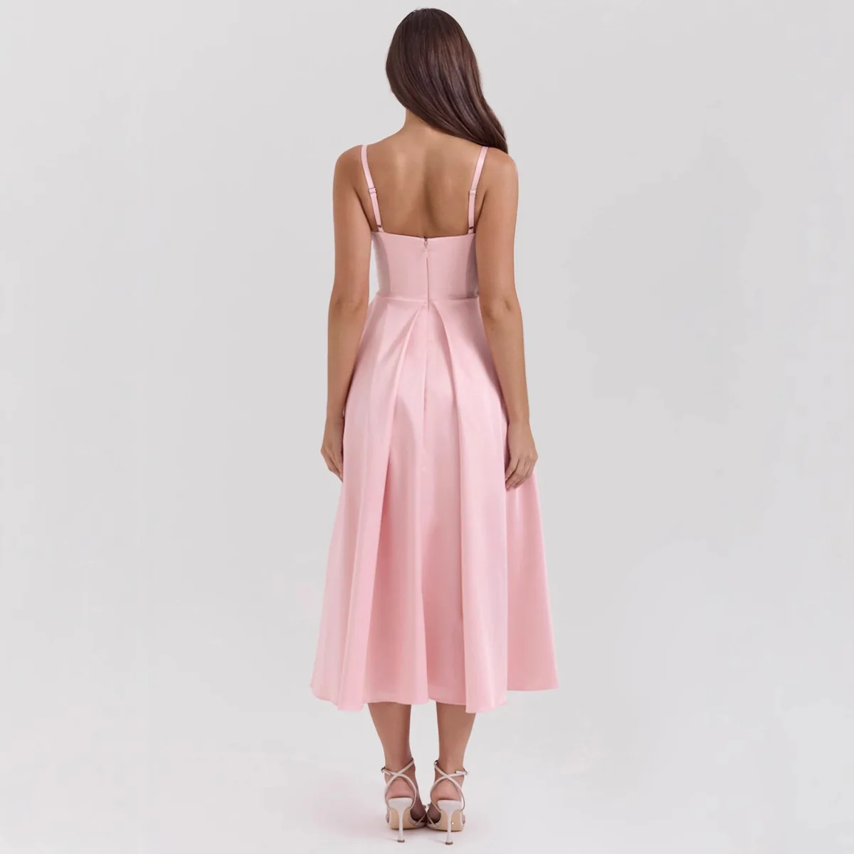 Damen Maxi-Kleid mit elegantem V-Ausschnitt und fließendem Rock R&B - Image 4