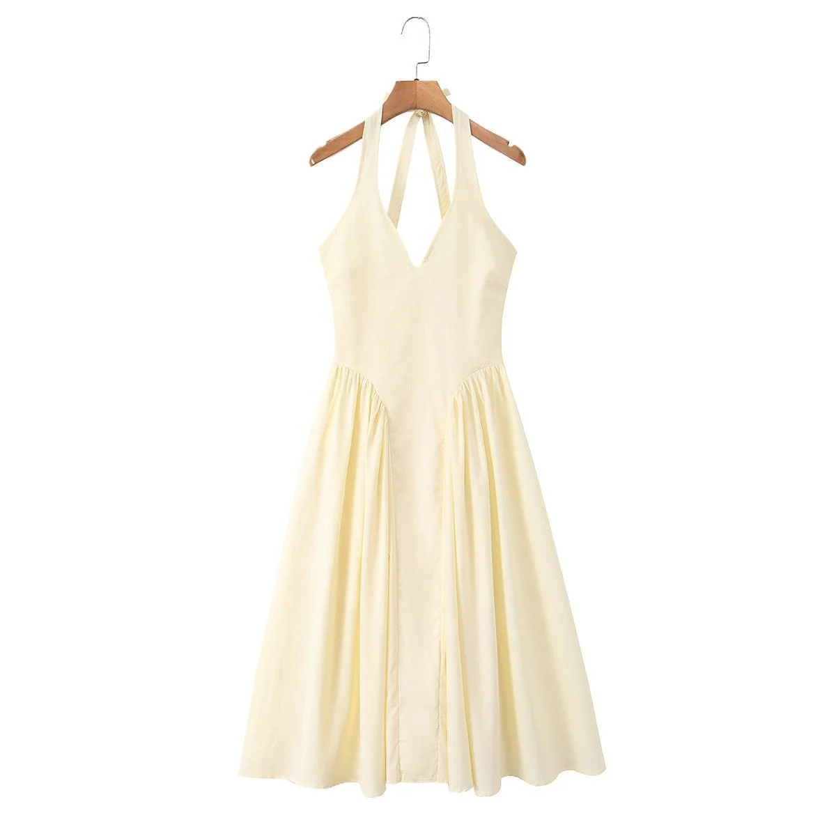 Damen Maxi-Kleid mit elegantem V-Ausschnitt und raffinierten Falten R&B - Image 5