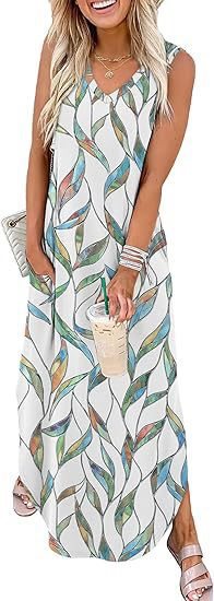 Damen Maxi-Kleid mit modernem V-Ausschnitt und praktischem Taschendesign R&B - Image 6