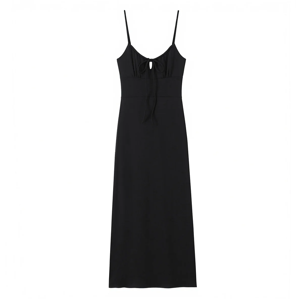 Damen Maxi-Kleid mit tiefem V-Ausschnitt und schmeichelndem Knoten-Design R&B - Image 4