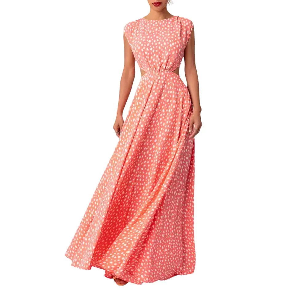 Damen Maxi-Punktkleid mit raffiniertem Schnitt und eleganten Details R&B - Image 5