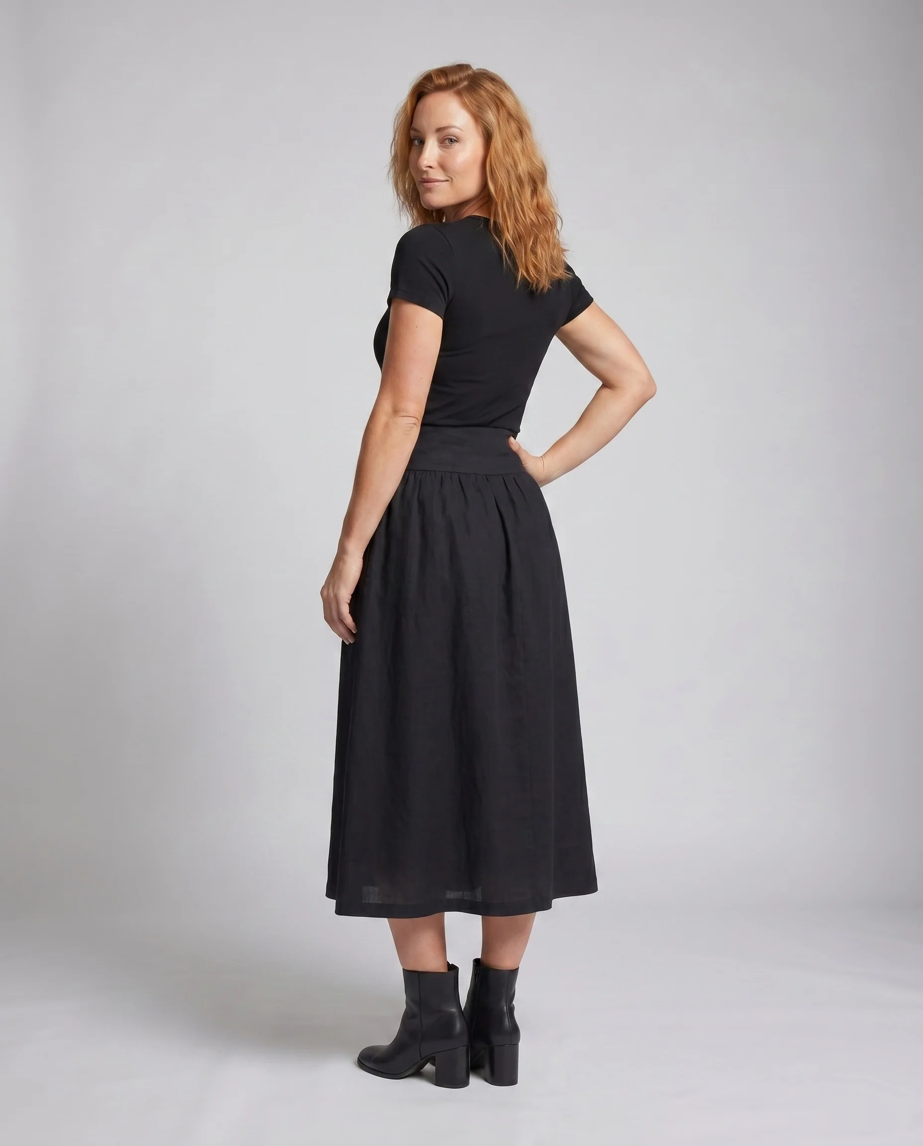 Damen Maxi-Rock aus fließendem Material mit elastischem Bund - Image 4
