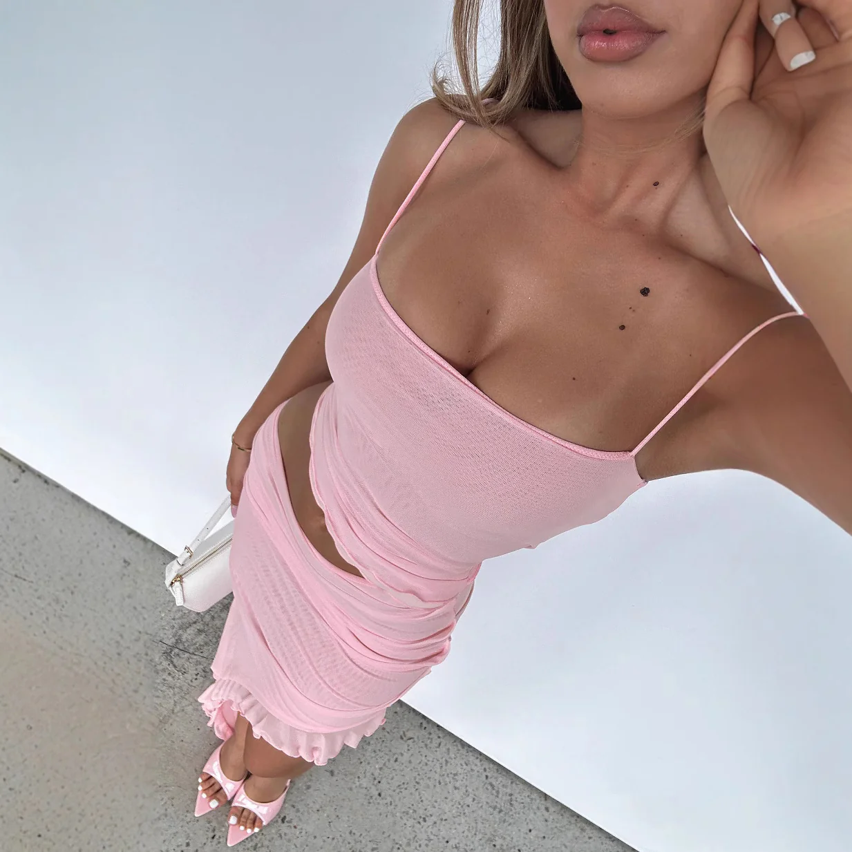 Damen Maxi-Rock mit asymmetrischem Schnitt und zarten Rüschendetails R&B - Image 4