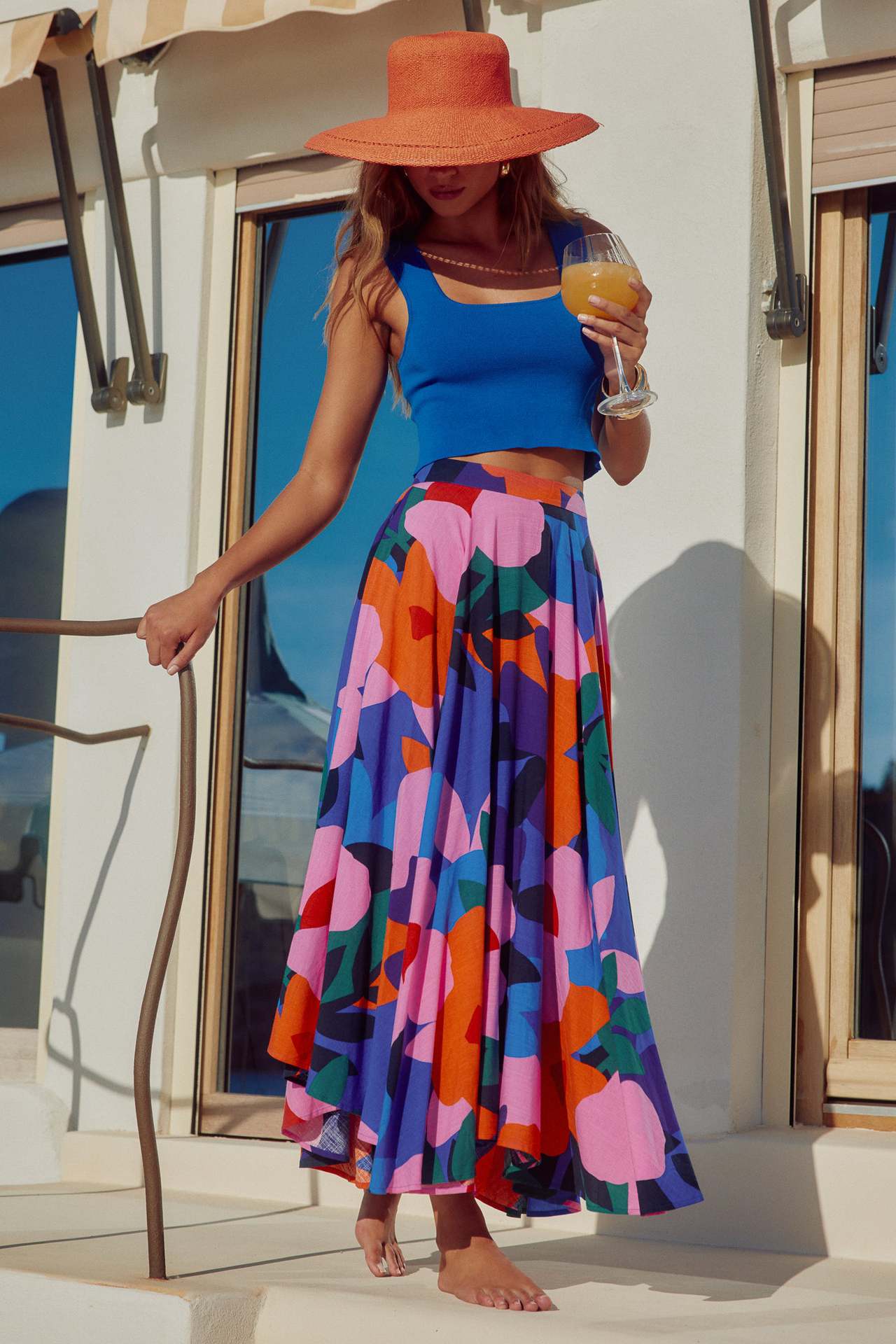Damen Maxi-Rock mit buntem Blumendesign und fließendem Fall R&B - Image 6