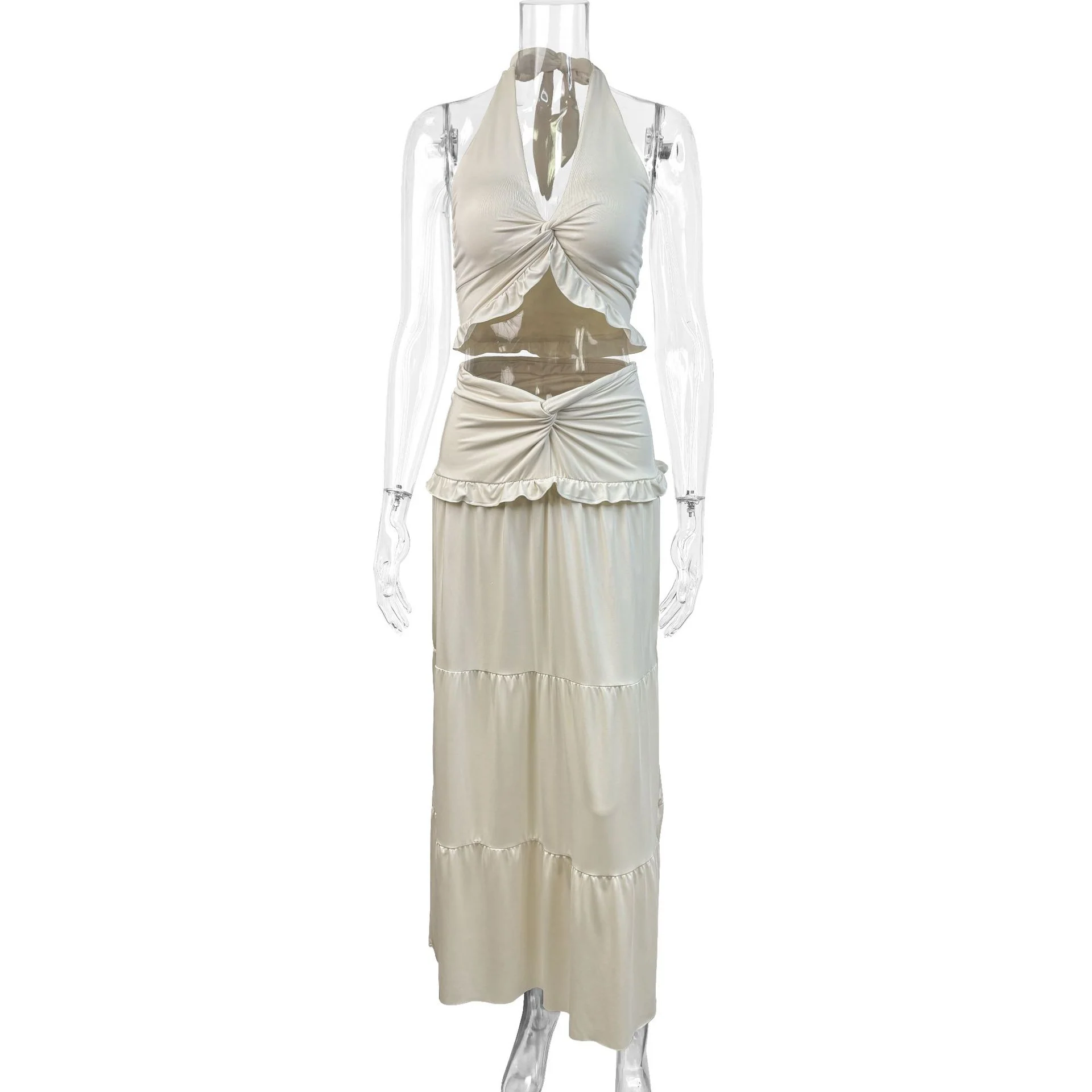 Damen Maxi-Rock mit croptop Design und Rüschendetails R&B - Image 4