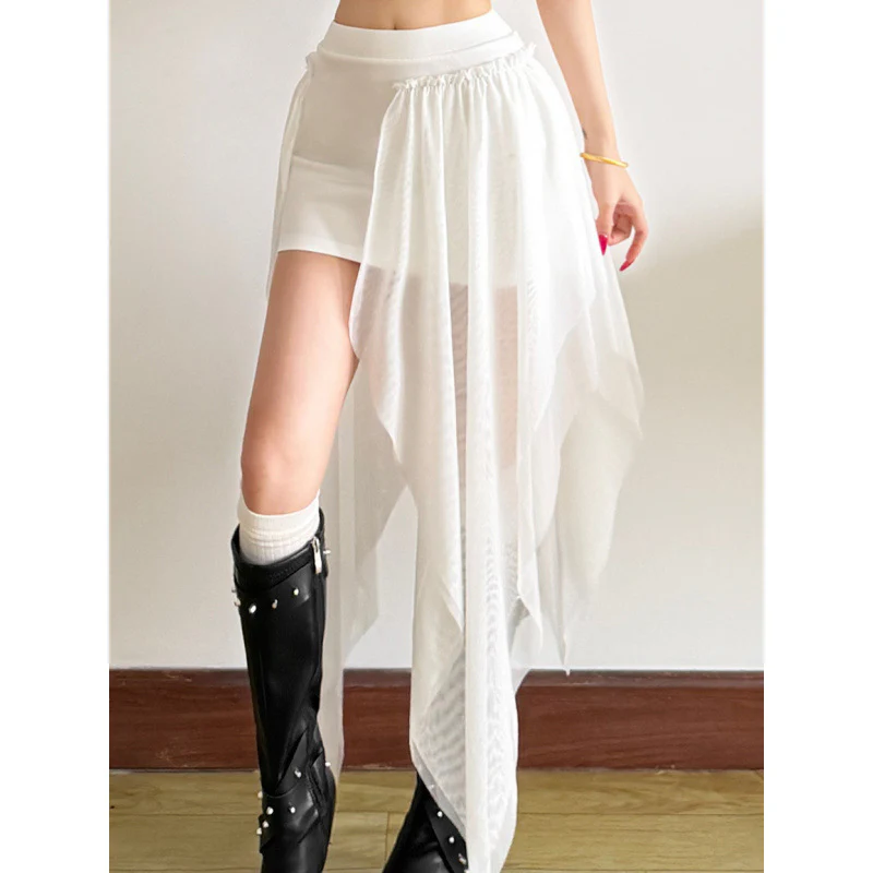 Damen Maxi-Skirt mit fließendem Chiffon und asymmetrischem Schnitt R&B - Image 2