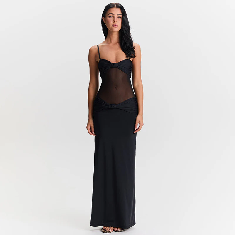 Damen Maxi Strandkleid mit raffiniertem Bustier-Design und elastischem Bund R&B - Image 3