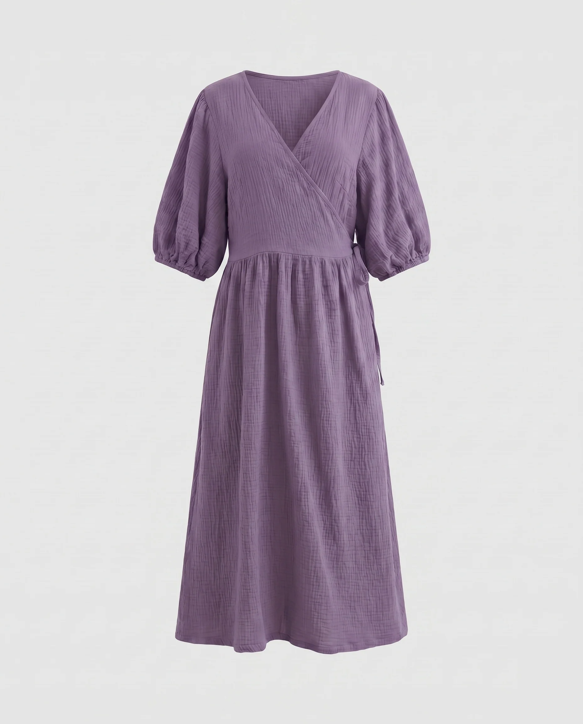 Damen Maxi-Wickelkleid mit eleganten Ballonärmeln und hohem Komfort - Image 13