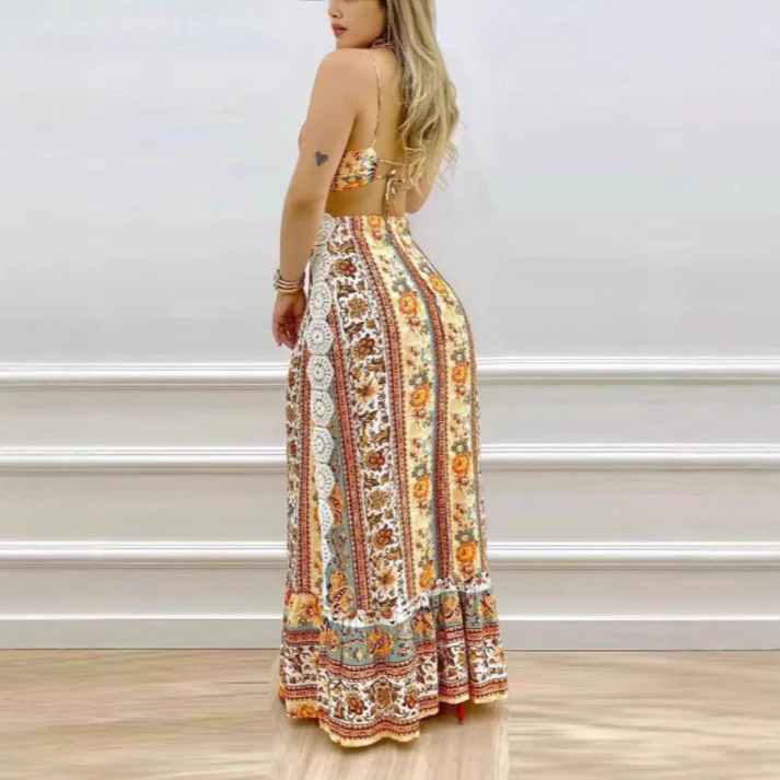 Damen Maxikleid mit anatomischem Schnitt und filigranem Häkelmuster R&B - Image 4