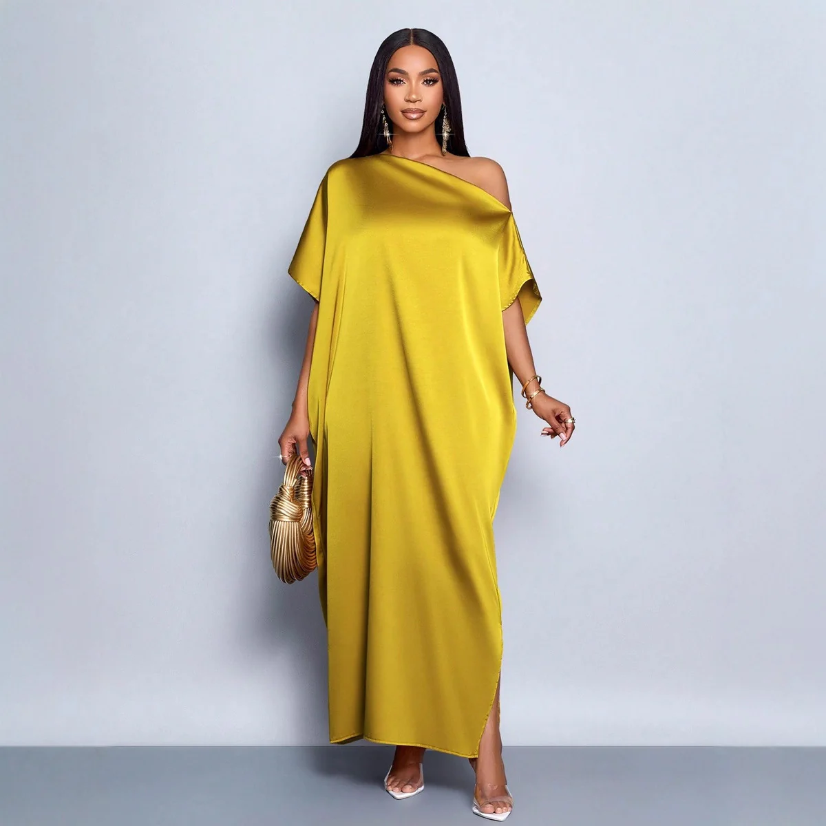 Damen Maxikleid mit asymmetrischem Schnitt und elegantem Fall R&B - Image 4