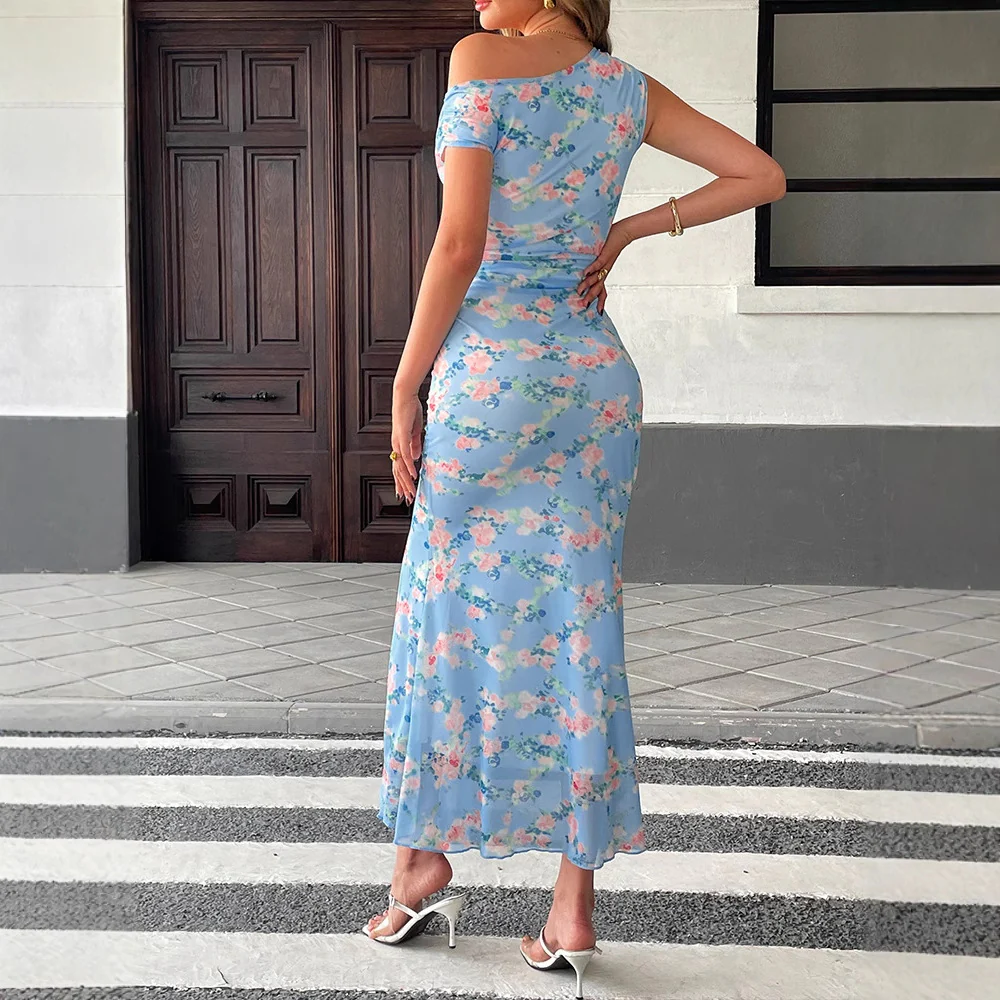 Damen Maxikleid mit asymmetrischem Schnitt und floralem Muster R&B - Image 4