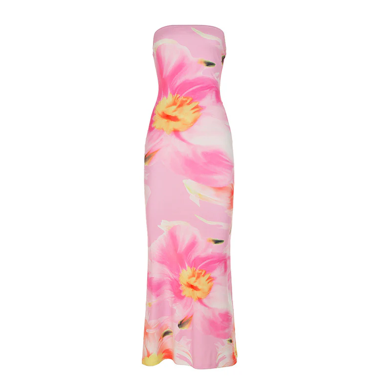 Damen Maxikleid mit asymmetrischem Schnitt und floralen Akzenten Heidi-Mode - Image 11