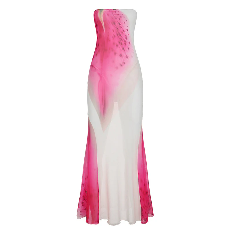 Damen Maxikleid mit asymmetrischem Schnitt und floralen Akzenten Heidi-Mode - Image 9