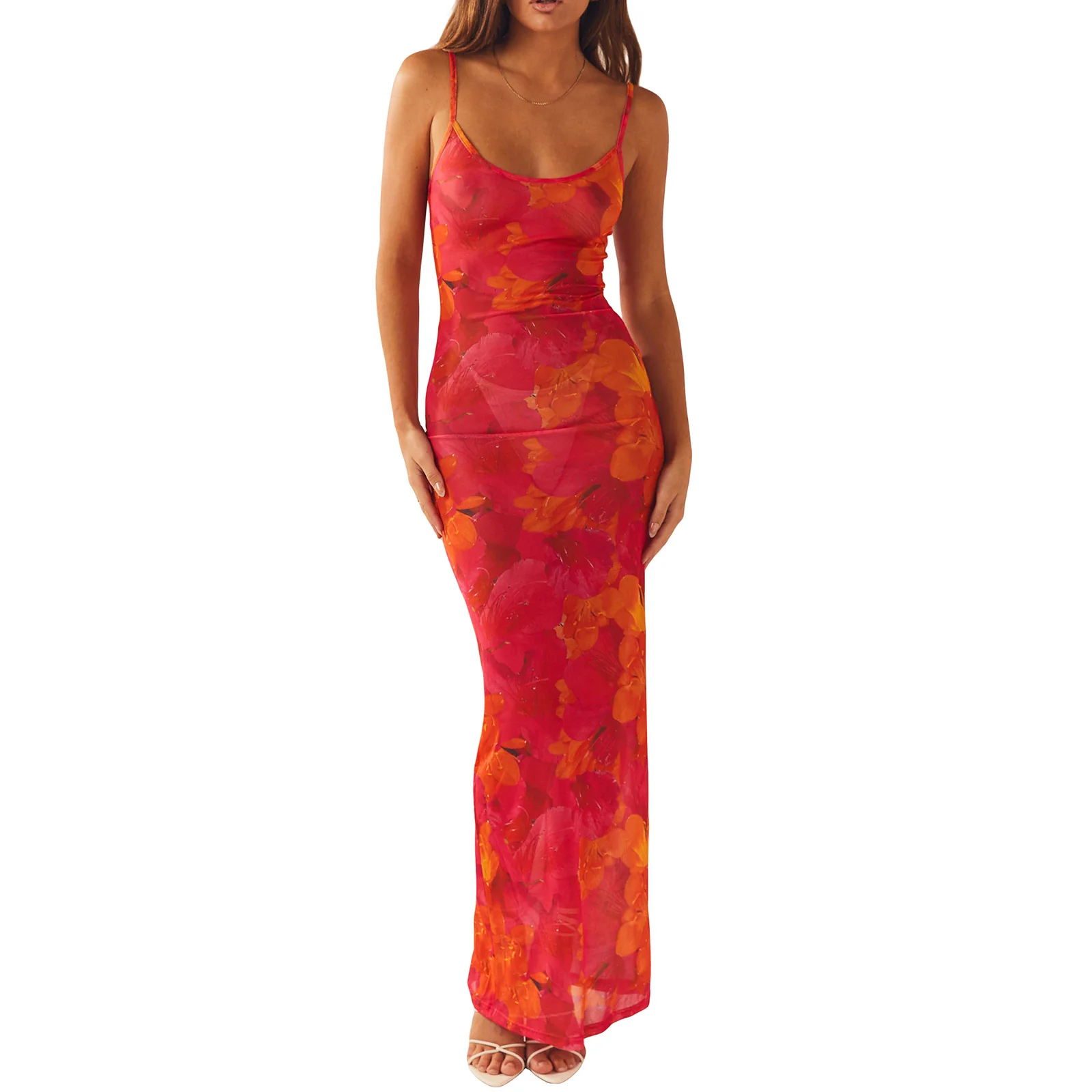 Damen Maxikleid mit floralem Muster R&B