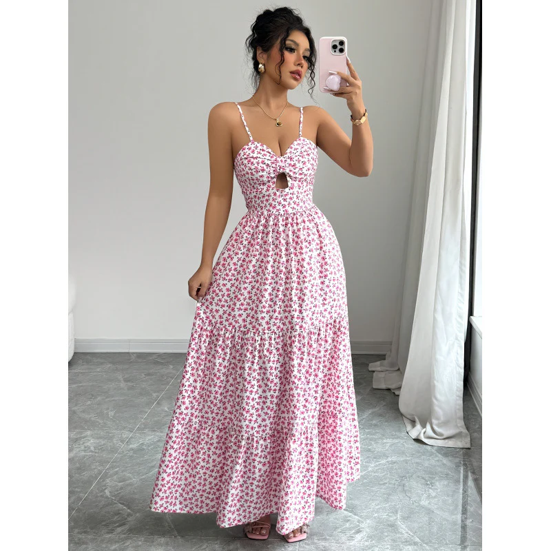Damen Maxikleid mit Blumenmuster und Herzausschnitt R&B - Image 3