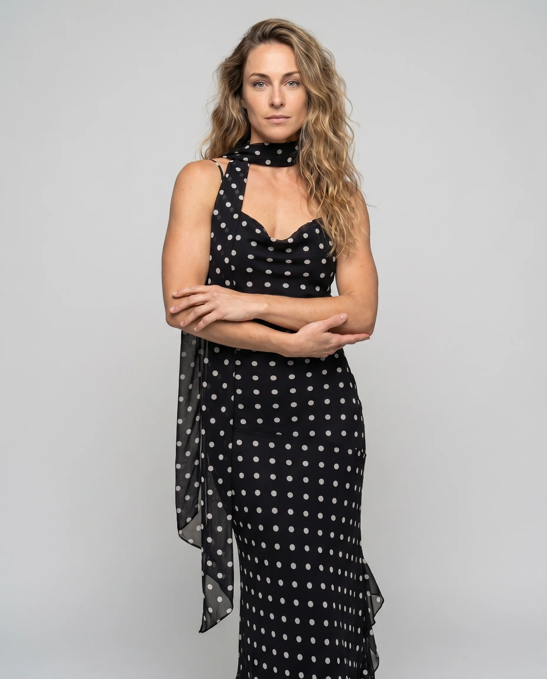 Damen Maxikleid mit Charmante Punkte und Raffinierten Rüschen R&B - Image 2