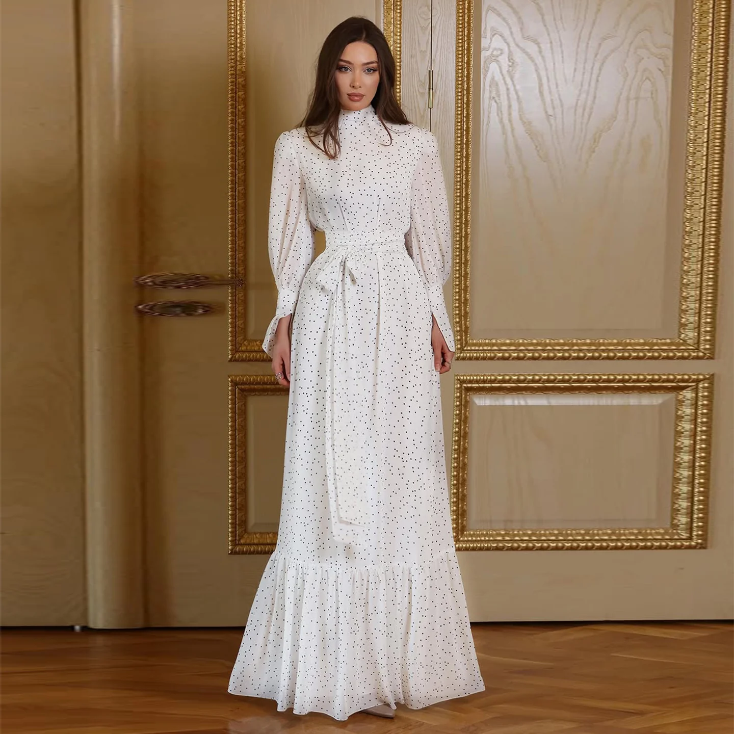 Damen Maxikleid mit edlen Pünktchen und raffinierten Rüschendetails R&B - Image 7