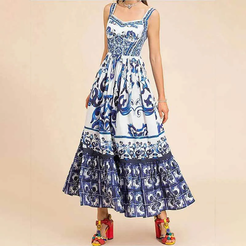 Damen Maxikleid mit elegantem A-Linien-Schnitt und floralen Musterdetails R&B - Image 7
