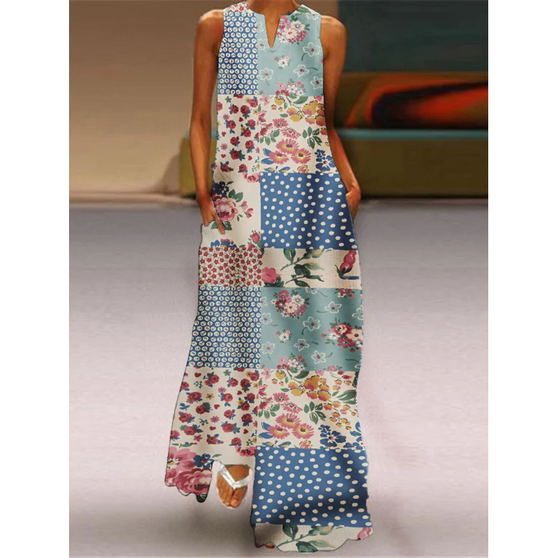 Damen Maxikleid mit elegantem floralem Design und seitlichen Taschen R&B - Image 14