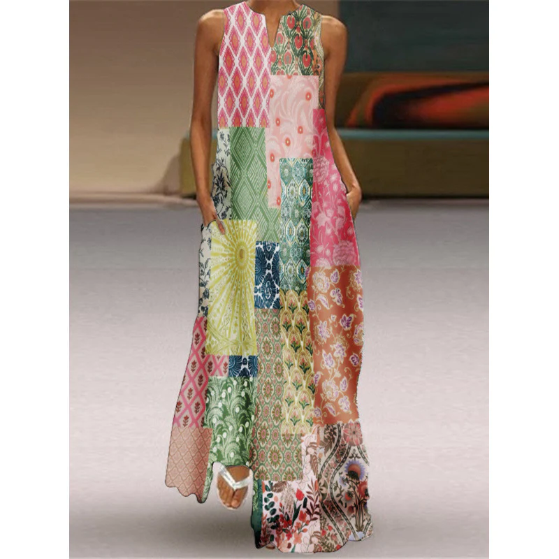 Damen Maxikleid mit elegantem floralem Design und seitlichen Taschen R&B - Image 18