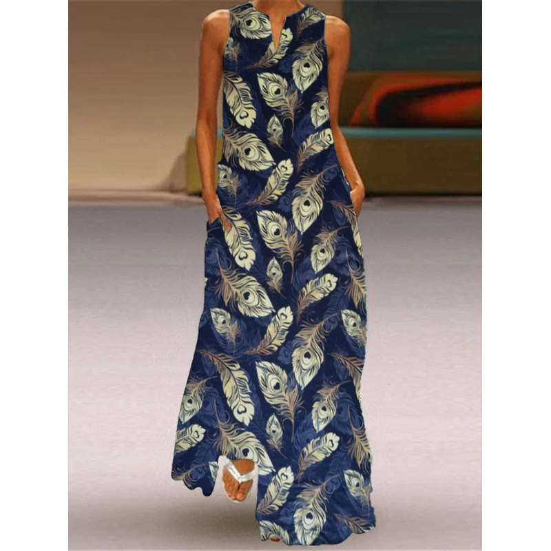 Damen Maxikleid mit elegantem floralem Design und seitlichen Taschen R&B - Image 24