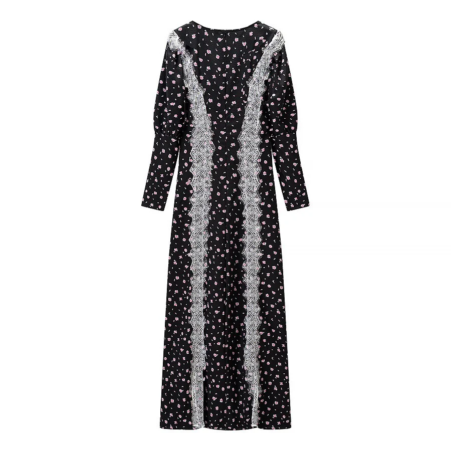 Damen Maxikleid mit elegantem Schnitt und floralem Spitzenbesatz R&B - Image 2