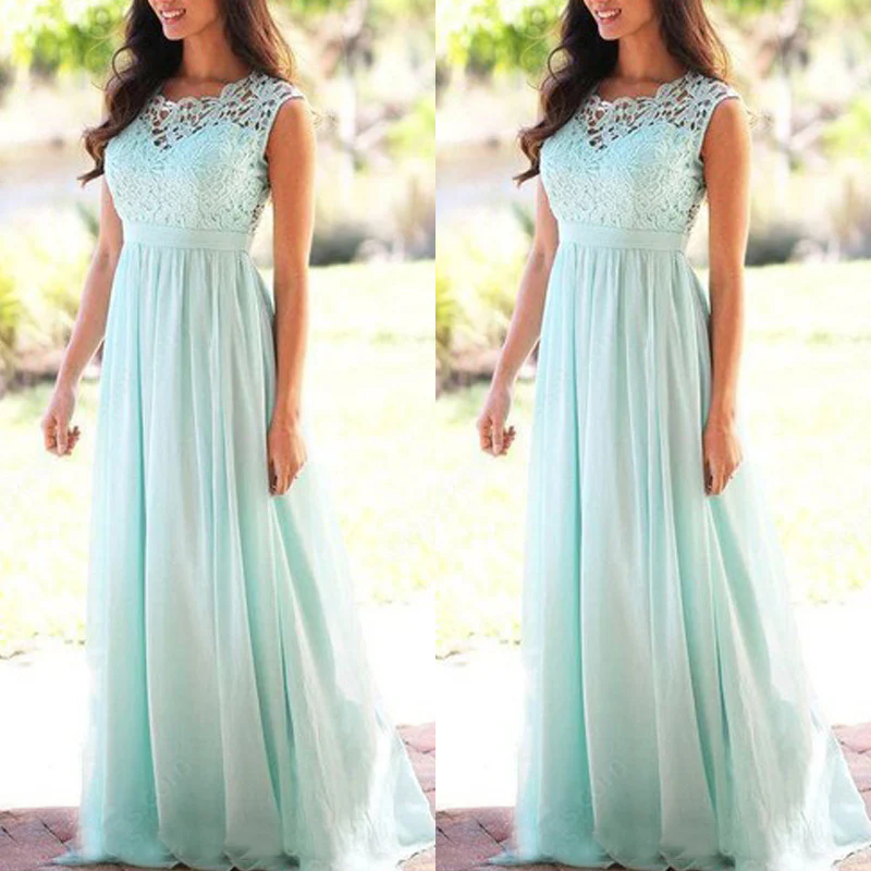 Damen Maxikleid mit elegantem Spitzenoberteil und tiefem Rücken R&B - Image 4