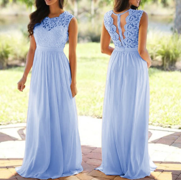 Damen Maxikleid mit elegantem Spitzenoberteil und tiefem Rücken R&B - Image 7