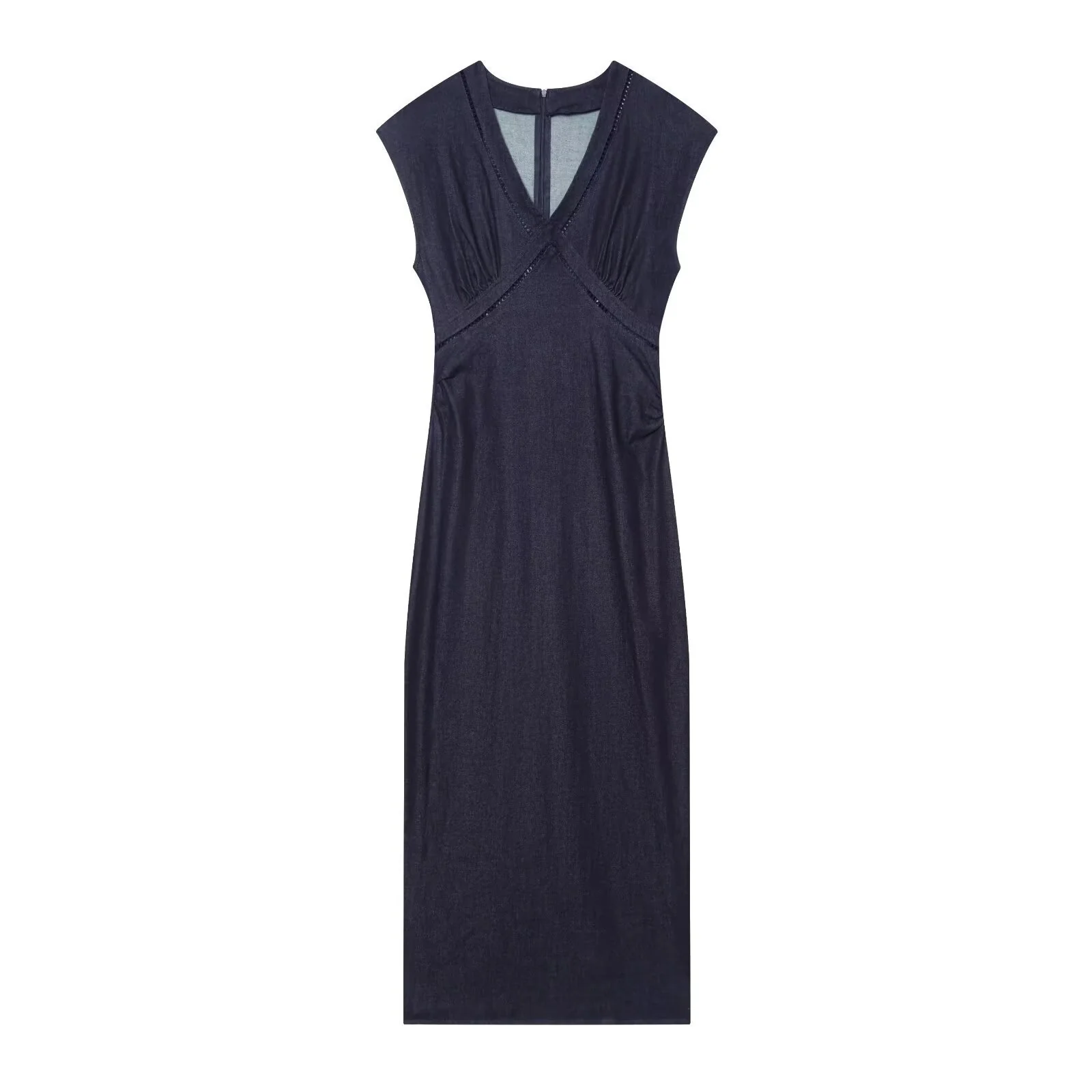 Damen Maxikleid mit elegantem V-Ausschnitt und feinem Drapé R&B - Image 6