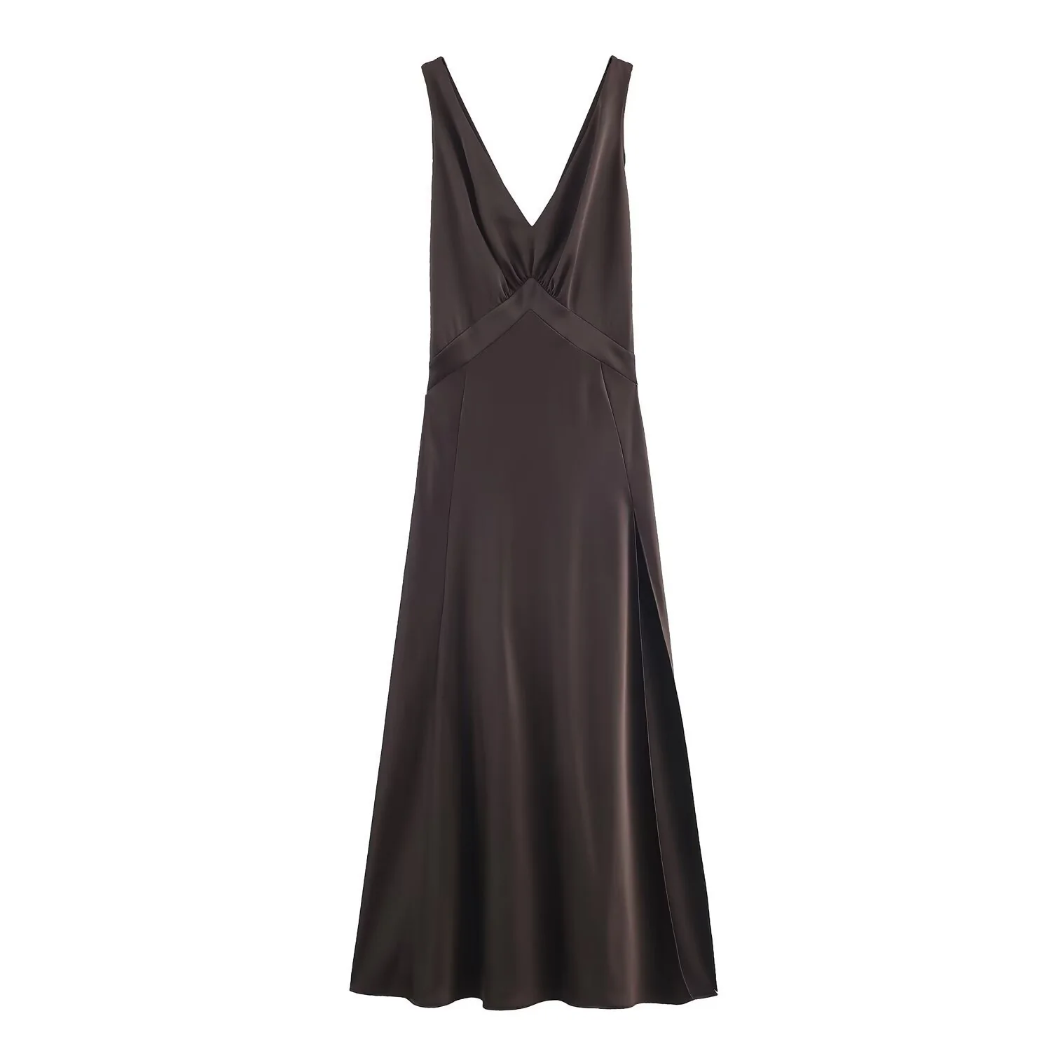 Damen Maxikleid mit elegantem V-Ausschnitt und raffiniertem Schlitz R&B - Image 6