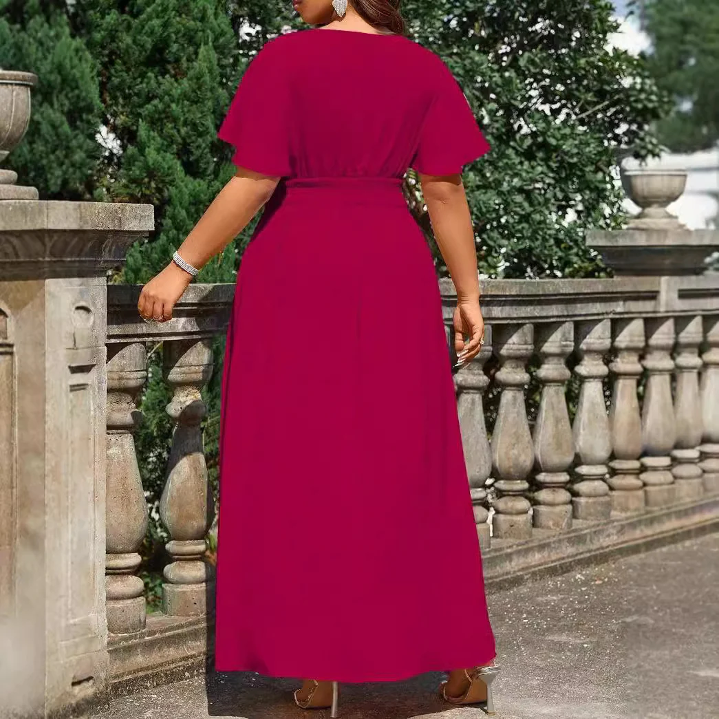 Damen Maxikleid mit elegantem Wickeloberteil und fließendem Rock R&B - Image 4
