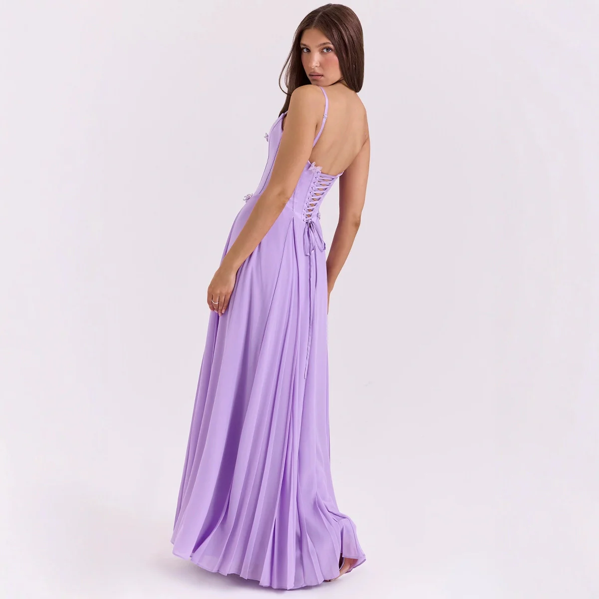Damen Maxikleid mit eleganter Corsage und fließendem Rock R&B - Image 2
