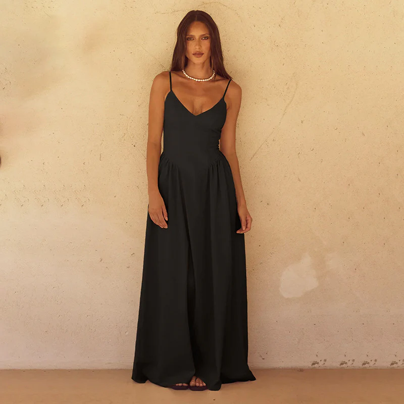 Damen Maxikleid mit eleganter V-Form und fließendem Stoff R&B - Image 7