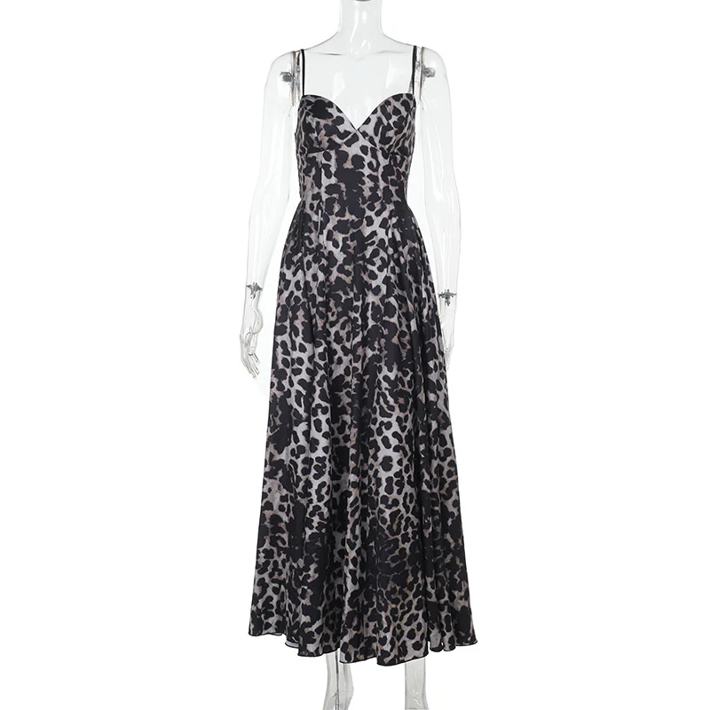 Damen Maxikleid mit figurbetontem Schnitt und floralem Leopardenmuster R&B - Image 6