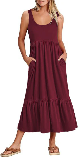 Damen Maxikleid mit fließendem Rock und praktischen Taschen R&B - Image 10