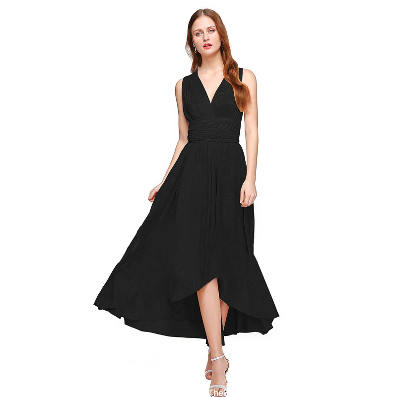 Damen Maxikleid mit fließendem A-Linien-Schnitt und tiefem V-Ausschnitt R&B - Image 3