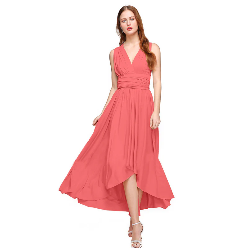 Damen Maxikleid mit fließendem A-Linien-Schnitt und tiefem V-Ausschnitt R&B - Image 8
