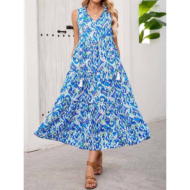 Damen Maxikleid mit fließendem Design und trendigem Rüschensaum R&B - Image 3