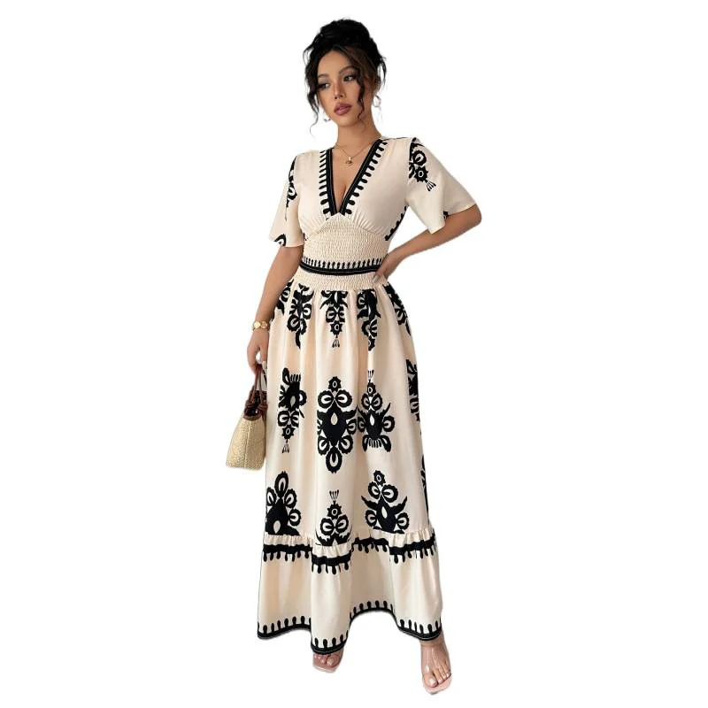 Damen Maxikleid mit floralem Design und dekorativen Rüschen R&B - Image 4