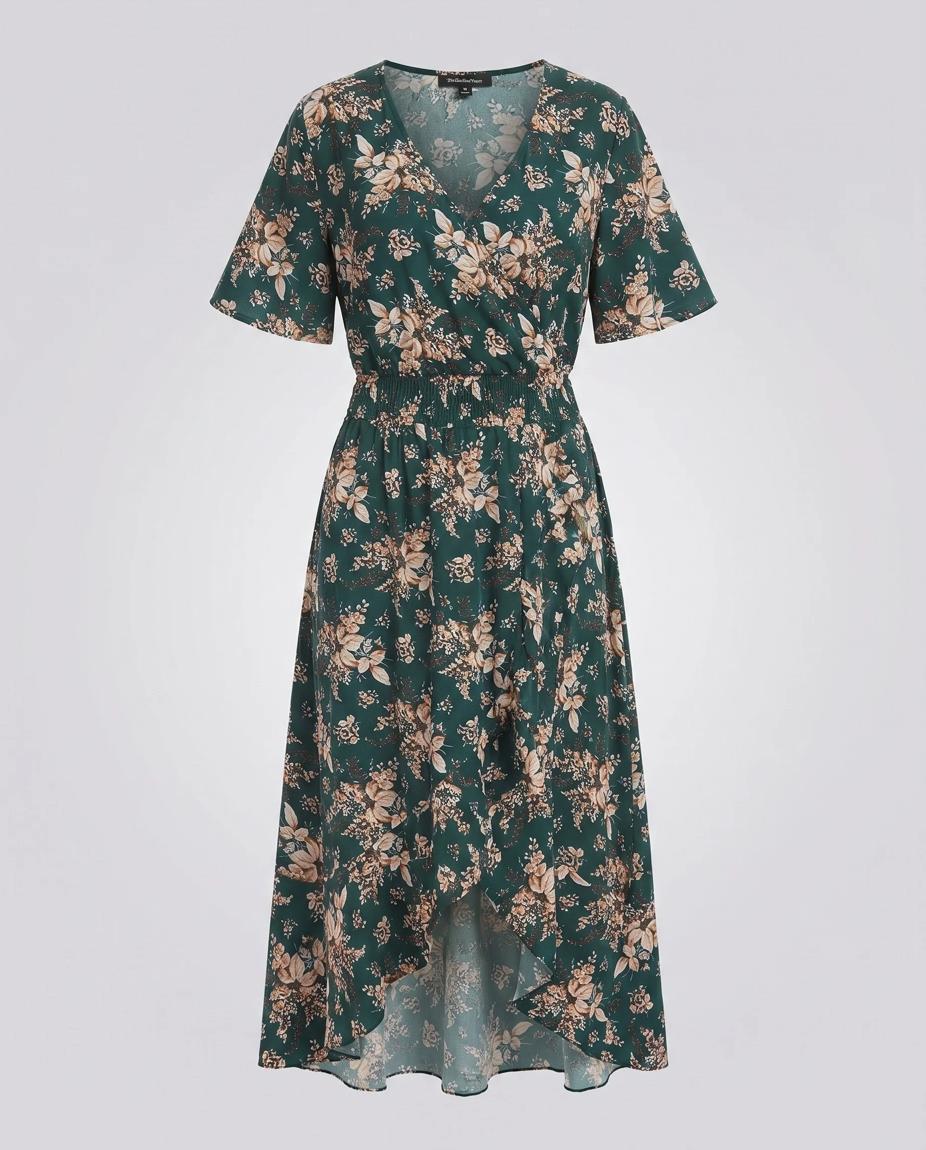 Damen Maxikleid mit floralem Design und elastischem Taillenbund R&B - Image 5