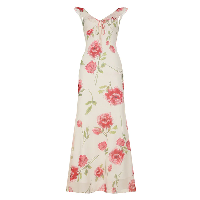 Damen Maxikleid mit floralem Design und Spaghetti-Trägern R&B - Image 7